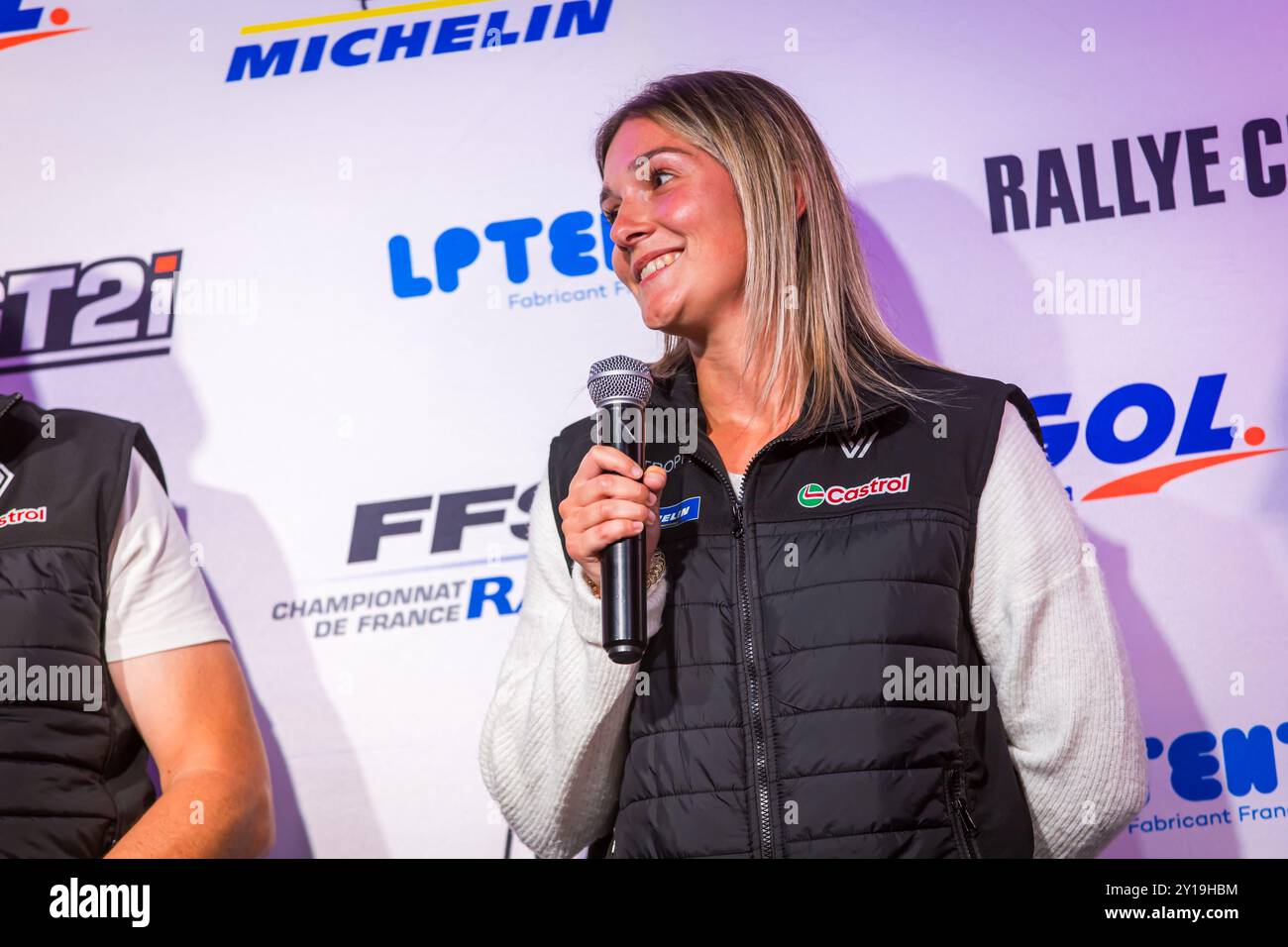 Morzine, France. 05th Sep, 2024. OLEA Charlotte, PAGES Cecile, Renault Clio Rally5, portrait during the Rallye Mont-Blanc Morzine 2024, 6th round of the Championnat de France des Rallyes 2024, from September 6 to 9 in Morzine, France - Photo Bastien Roux/DPPI Credit: DPPI Media/Alamy Live News Stock Photo