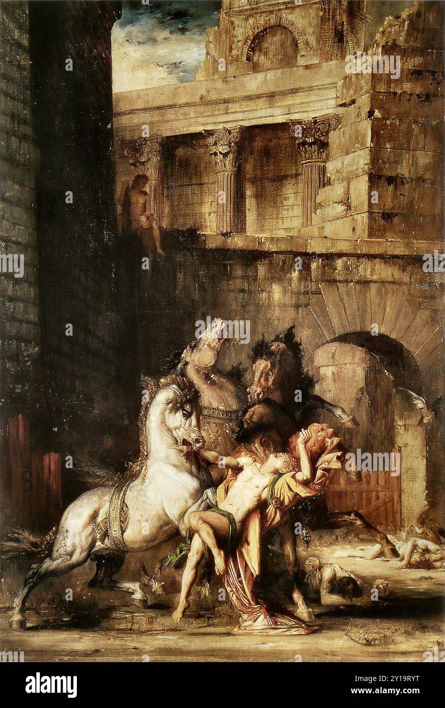 Diomede devoured by his horses, Painting by Gustave Moreau Stock Photo ...
