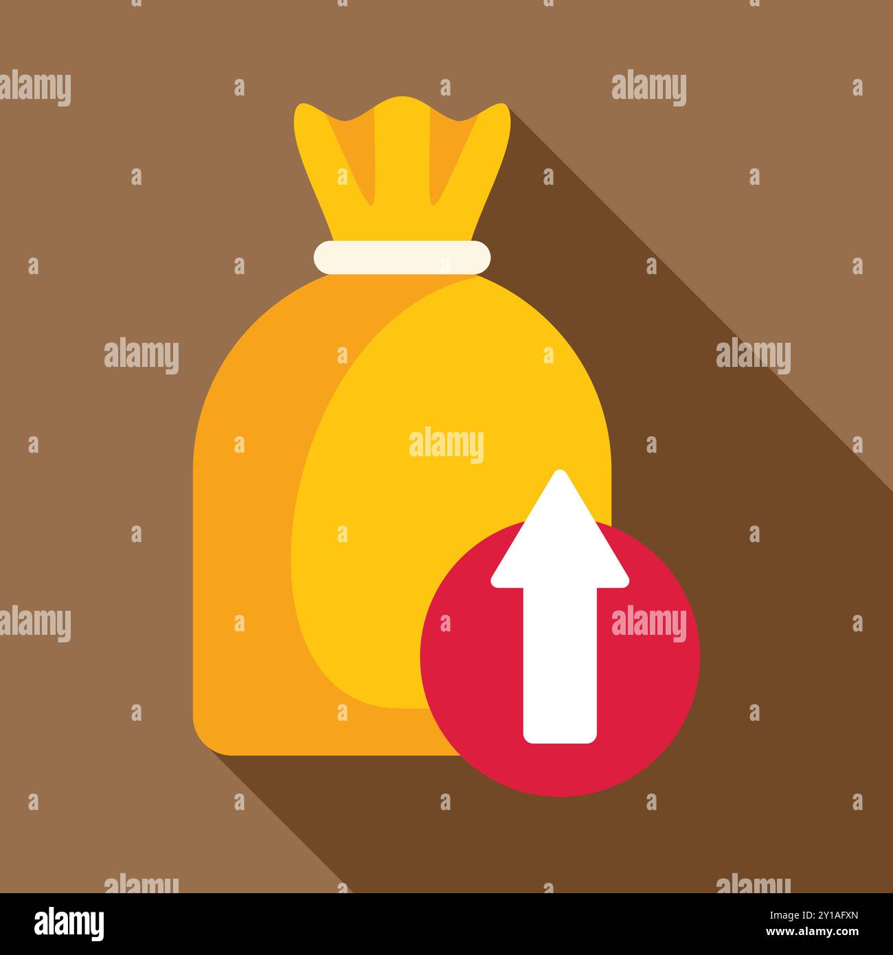 Money bag increasing with up arrow showing business profit growth ...