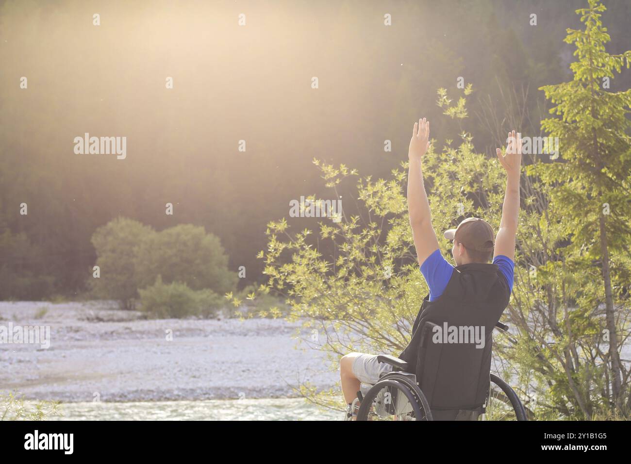 Man hands raised to the sky hi-res stock photography and images - Alamy