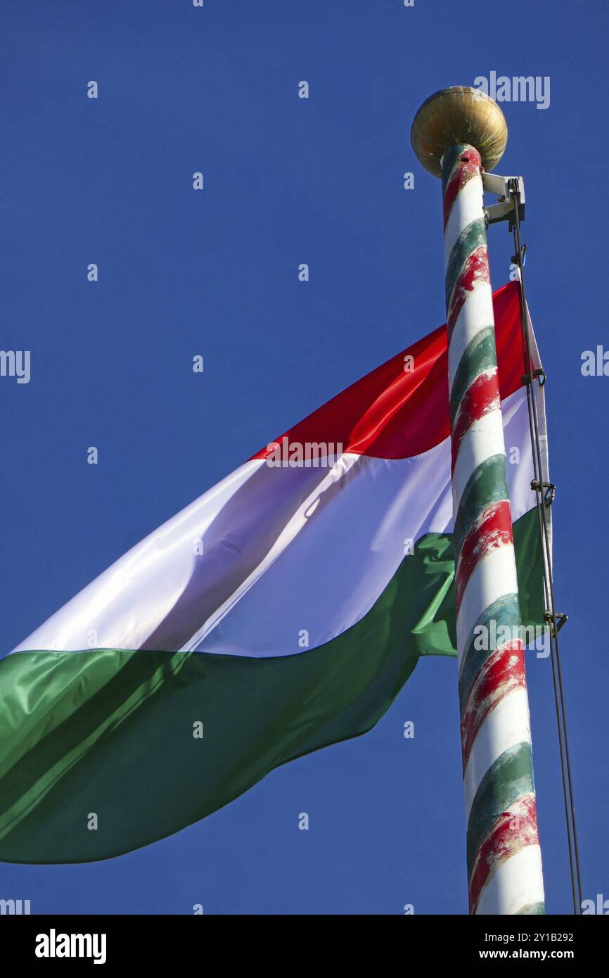 Hungarian national flag in Budapest Stock Photo