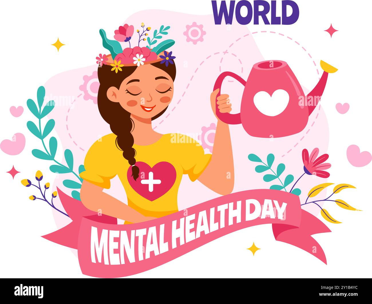 World Mental Health Day Vector Illustration on October 10 featuring ...