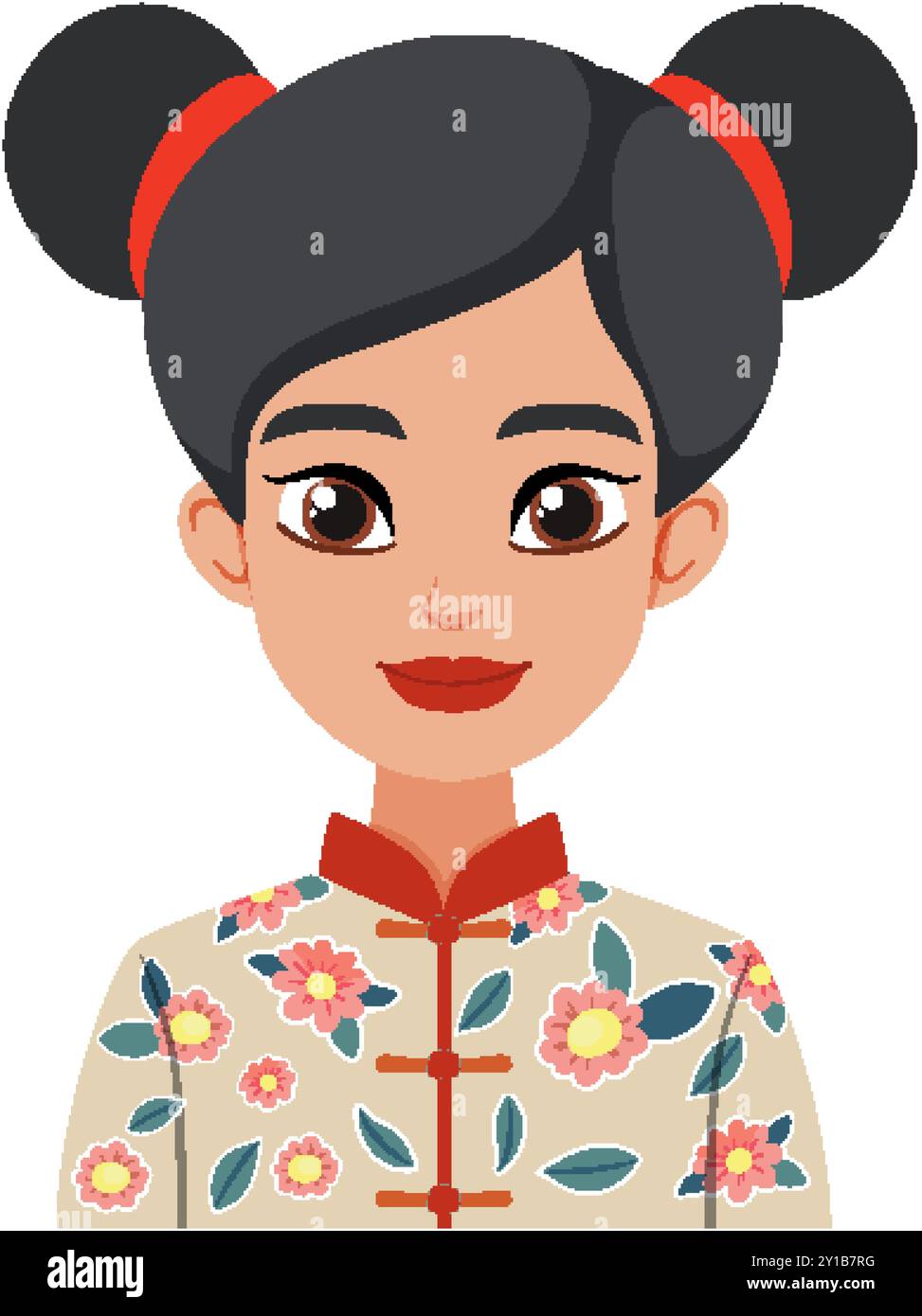 Illustration of a woman in floral attire Stock Vector Image & Art - Alamy