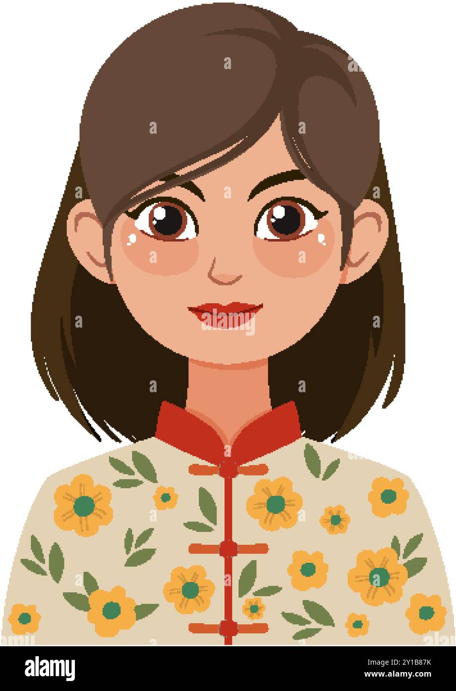 Illustration of a woman in floral attire Stock Vector Image & Art - Alamy