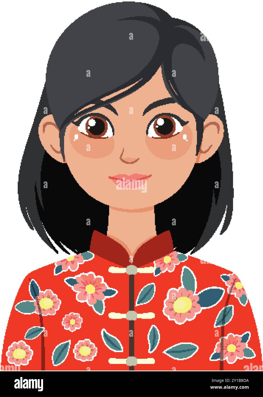 Illustration of a woman in floral attire Stock Vector Image & Art - Alamy