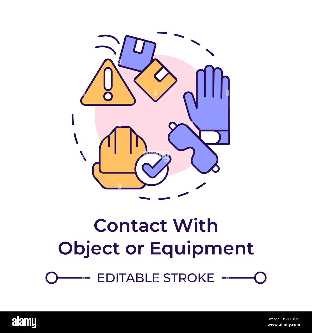 Protective work equipment multi color concept icon Stock Vector