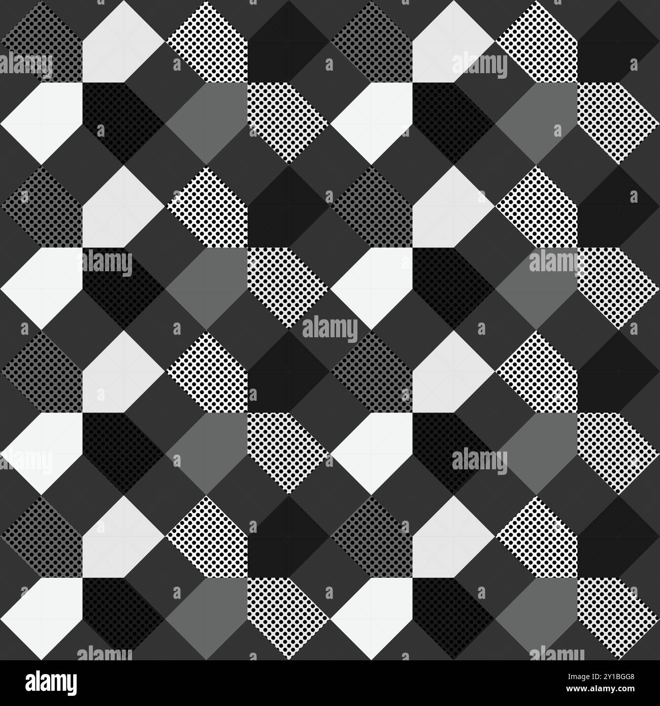 A captivating black and white geometric pattern ideal for various media applications and creative projects Stock Vector