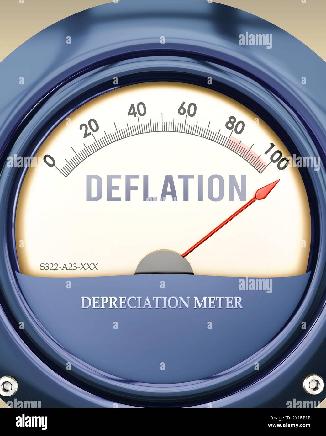 Deflation and Depreciation Meter that is hitting a full scale, showing ...