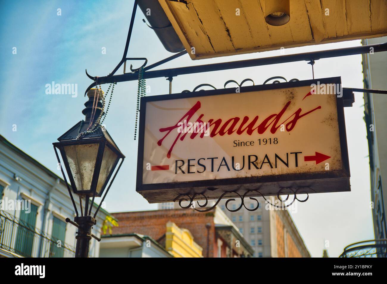 Sign for Arnauds Restaurant in the French Quarter of New Orleans Stock ...