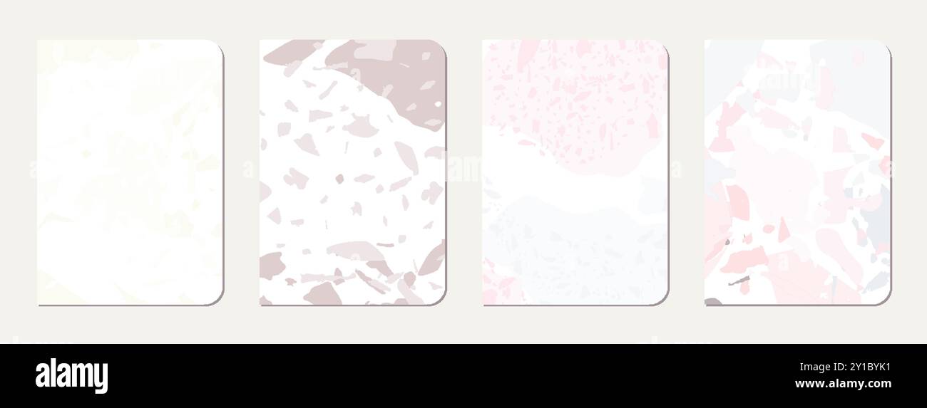 Note book cover design. Terrazzo abstract background made of natural ...