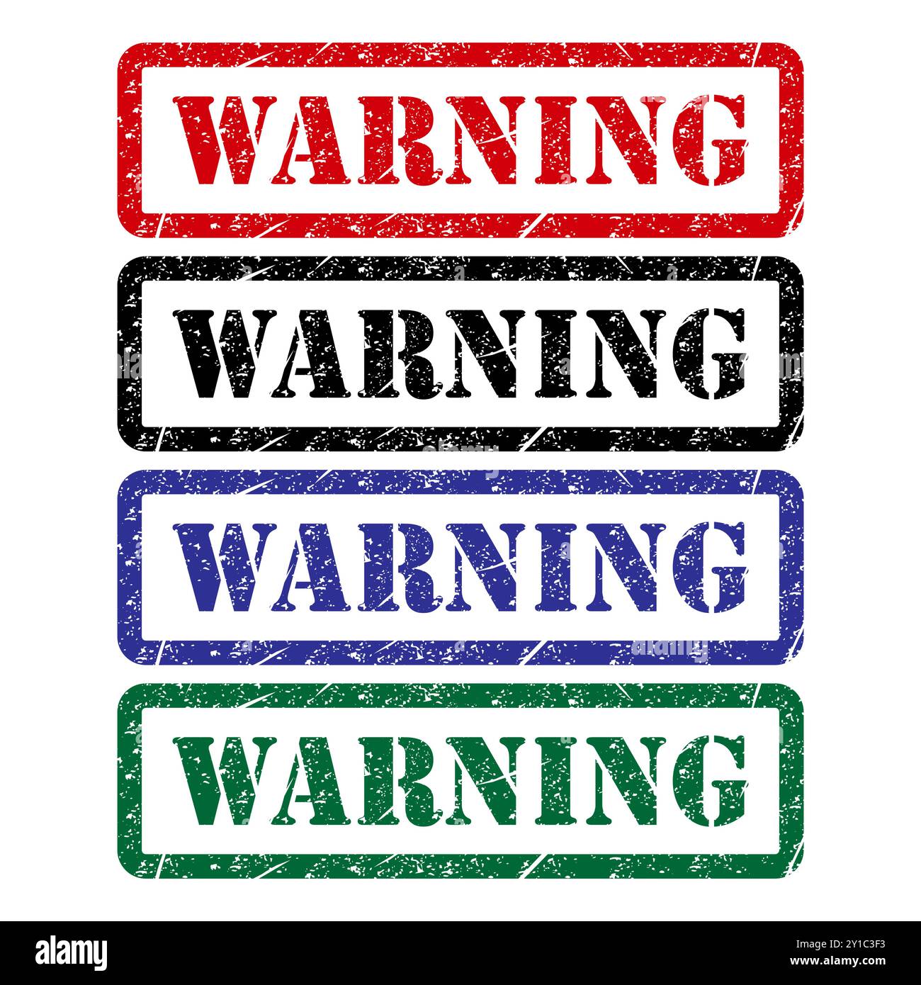 Set of Warning stamp symbol, label sticker sign button, text banner ...