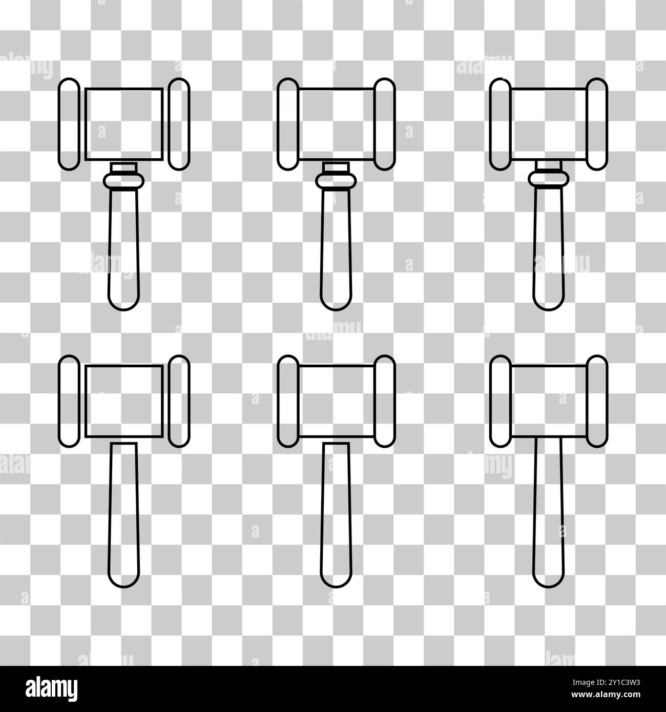 Set of Judge hammer icon, law auction symbol, justice sign vector ...