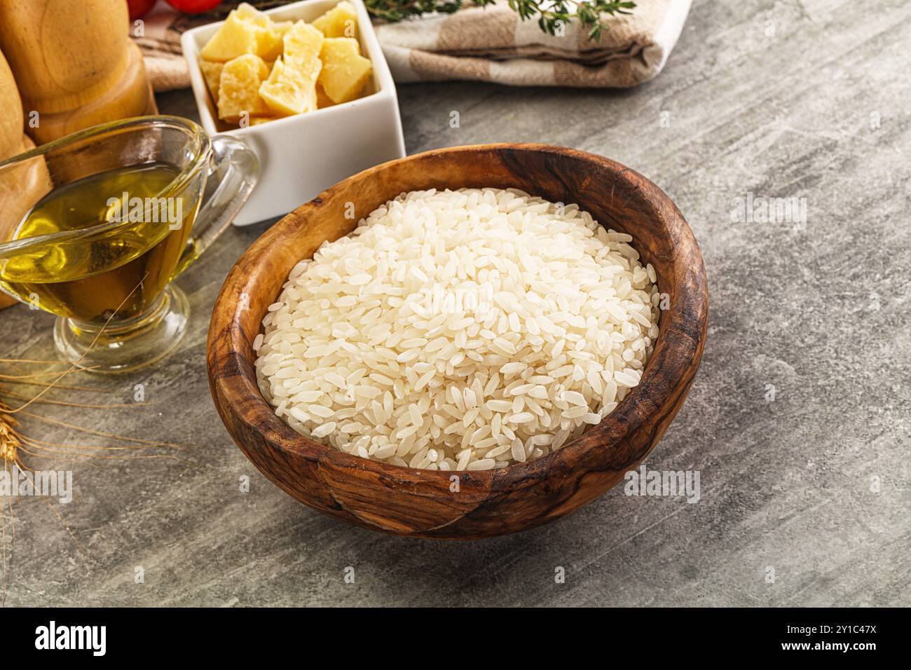 Dry raw Arborio rice for risotto Stock Photo - Alamy