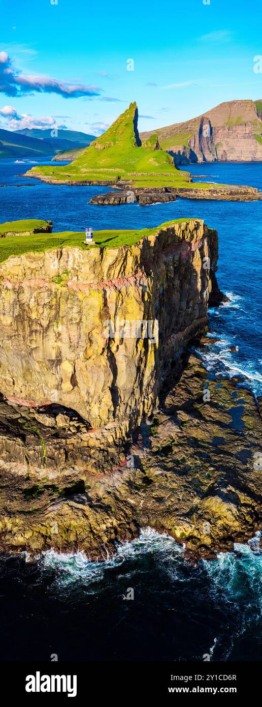 Vagar landscape faroe islands drone hi-res stock photography and images ...