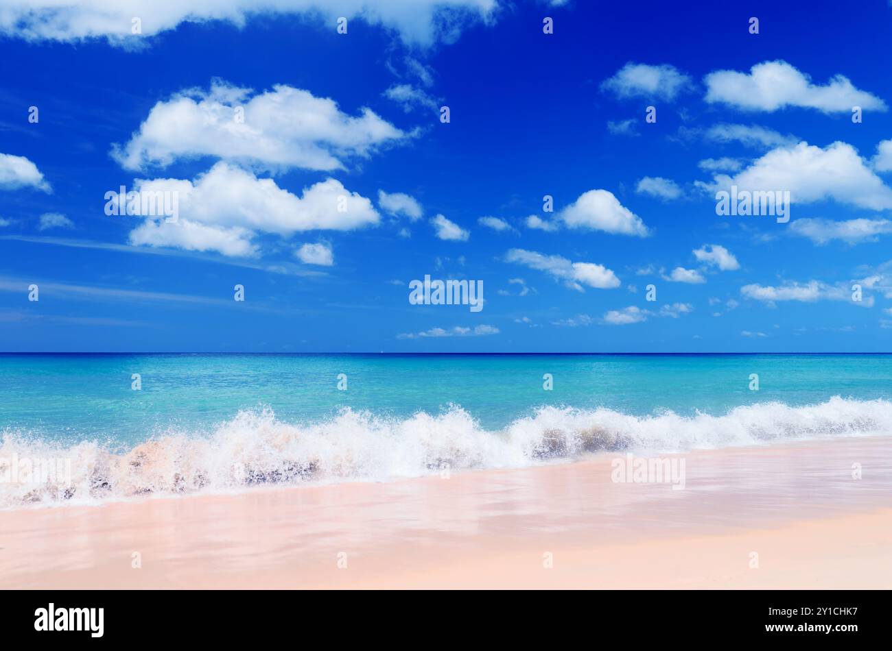 Tropical beach. Blue sky and clear water Stock Photo - Alamy