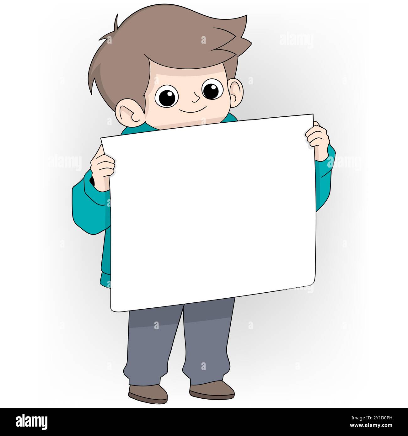 Boy blank message sign hi-res stock photography and images - Alamy