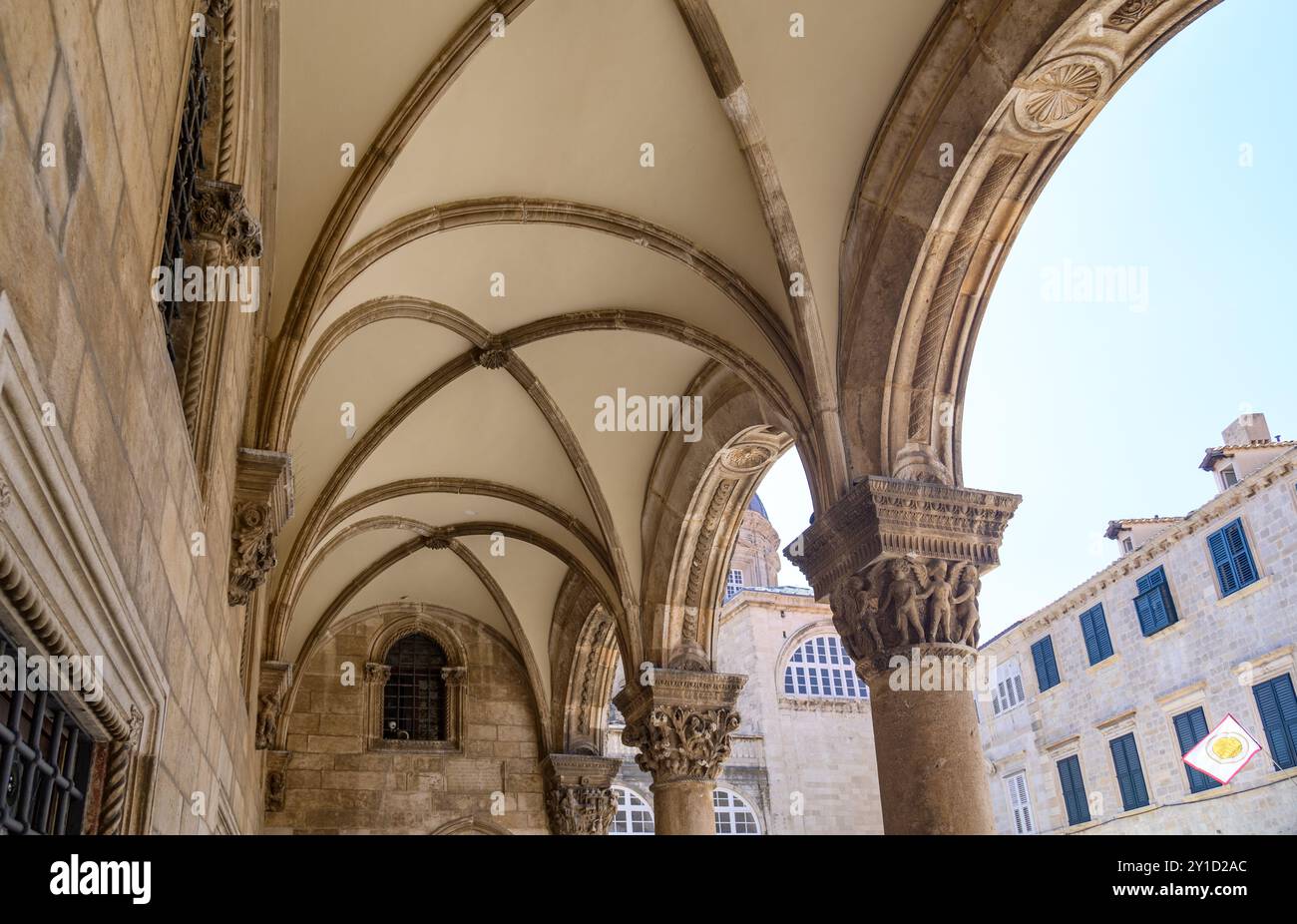 Arches of Rector's Palace, former seat of the Rector of the Republic of ...