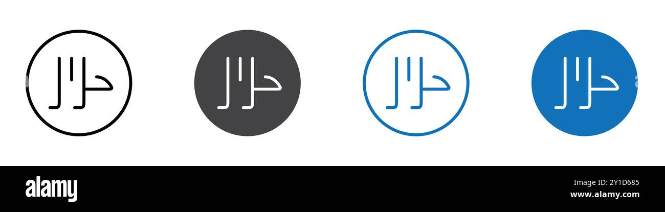 Arabic alphabet icon Logo sign in thin line outline set and group collection Stock Vector