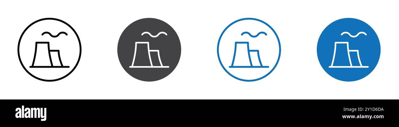 Factory icon Logo sign in thin line outline set and group collection ...
