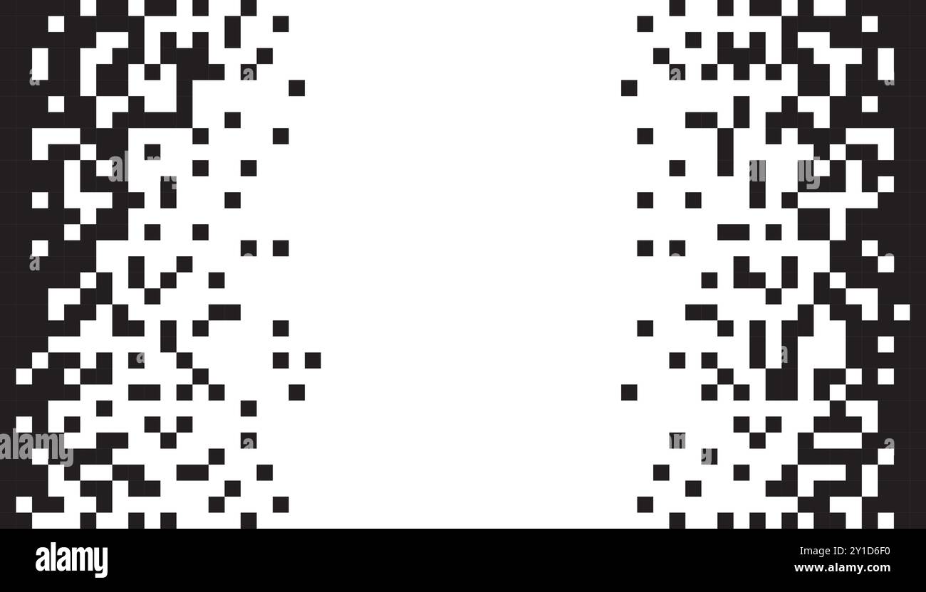 Dissolve pixel disperse blocks. Dust fragment, broken dots texture ...