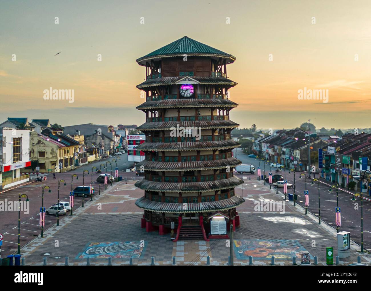 Leaning tower at Teluk Intan, Perak Malaysia Stock Photo