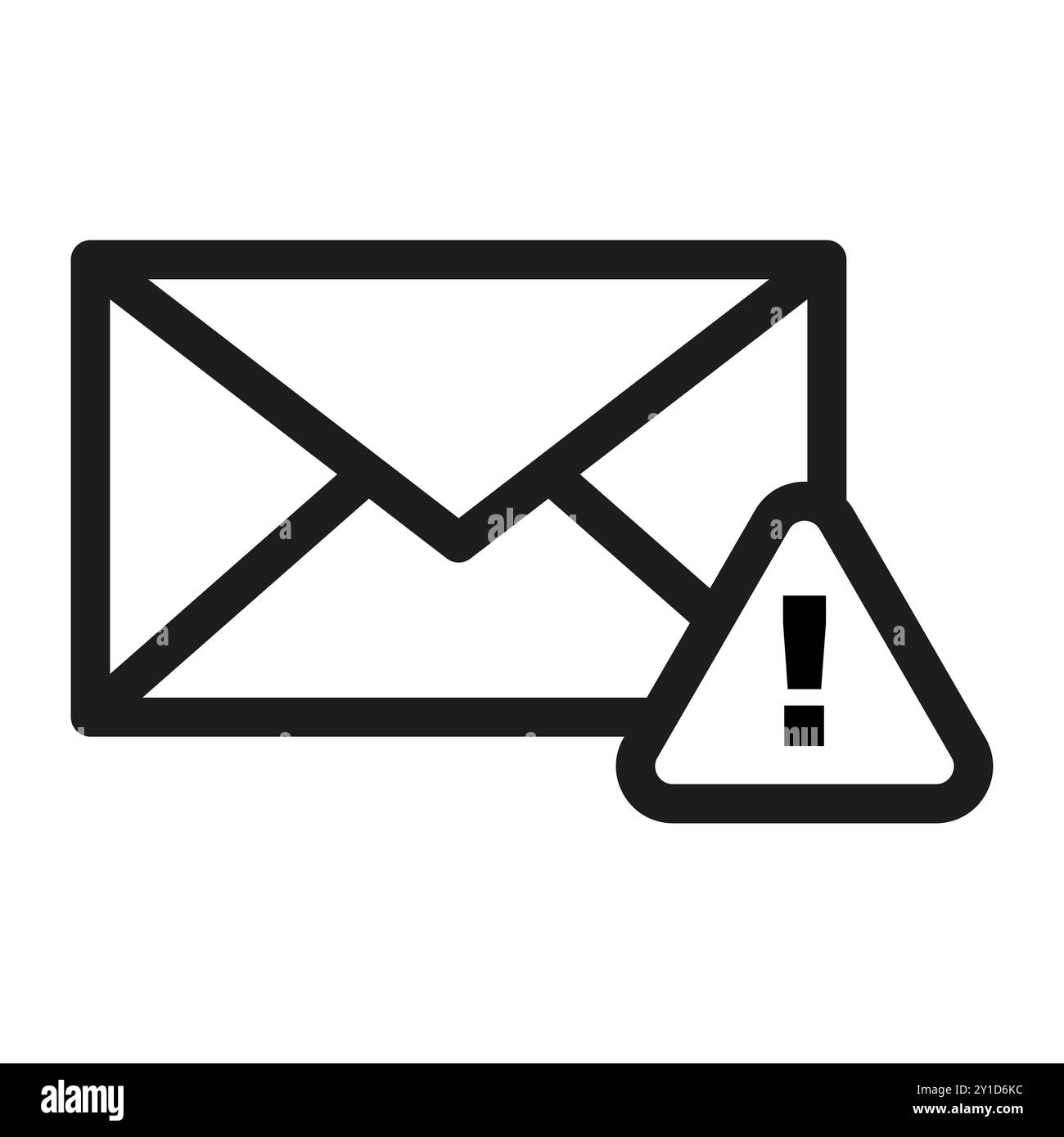 Email alert icon. Envelope with warning sign. Simple vector ...