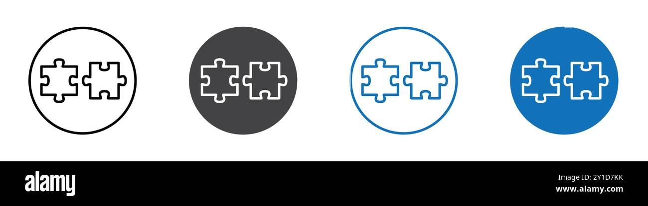 Puzzle icon Logo sign in thin line outline set and group collection ...