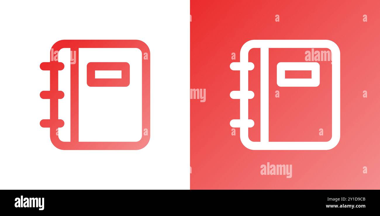 Minimal gradient notebook icon. Back to school. Vector illustration, flat design Stock Vector