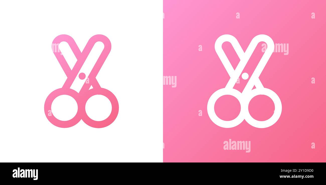 Minimal gradient scissors icon. Back to school. Vector illustration, flat design Stock Vector