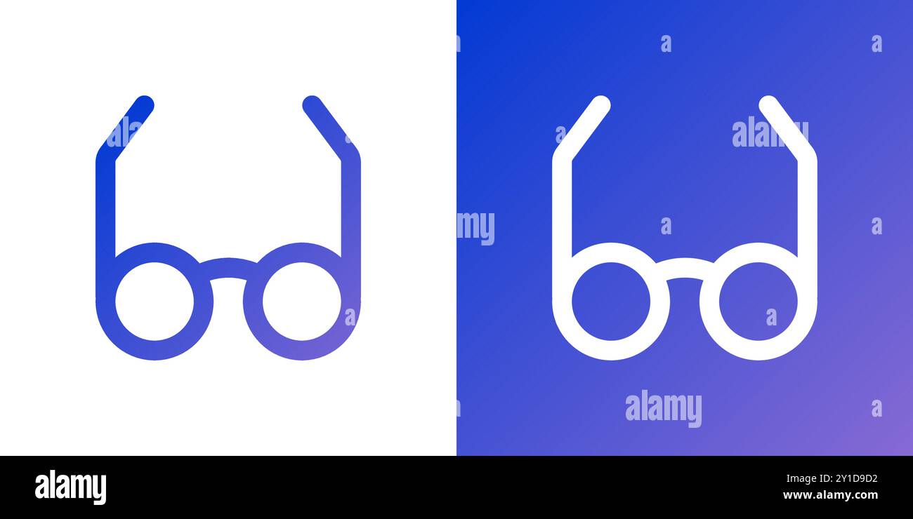 Minimal gradient glasses icon. Back to school. Vector illustration, flat design Stock Vector
