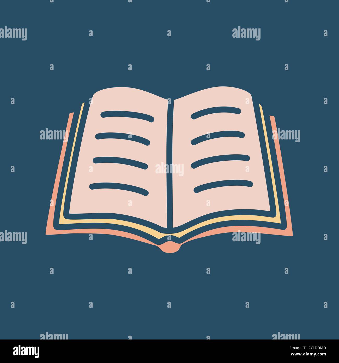 Doodle book icon hand drawn in minimalistic style. Knowledge symbol ...