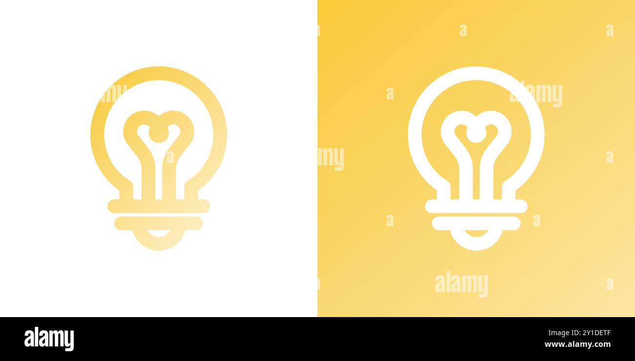 Minimal gradient light bulb icon. Back to school. Vector illustration, flat design Stock Vector