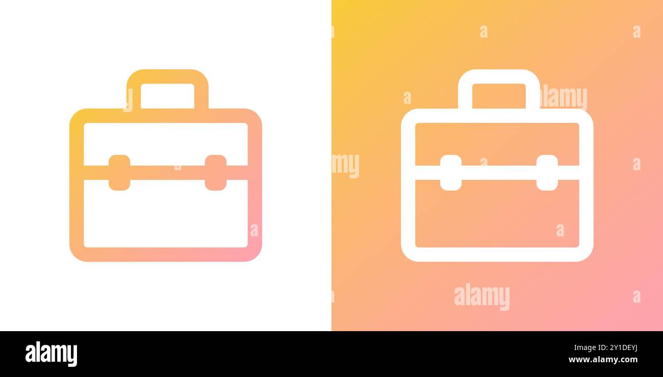Minimal gradient briefcase icon. Back to school. Vector illustration, flat design Stock Vector