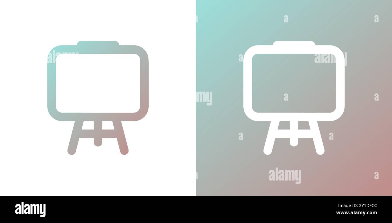 Minimal gradient blackboard icon. Back to school. Vector illustration, flat design Stock Vector
