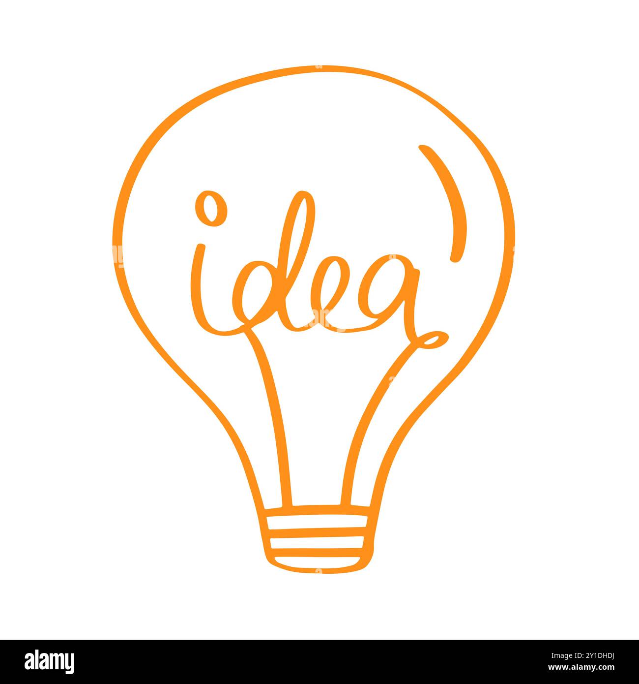Idea Light Bulb Brainstorm Solution Calligraphy Stock Vector