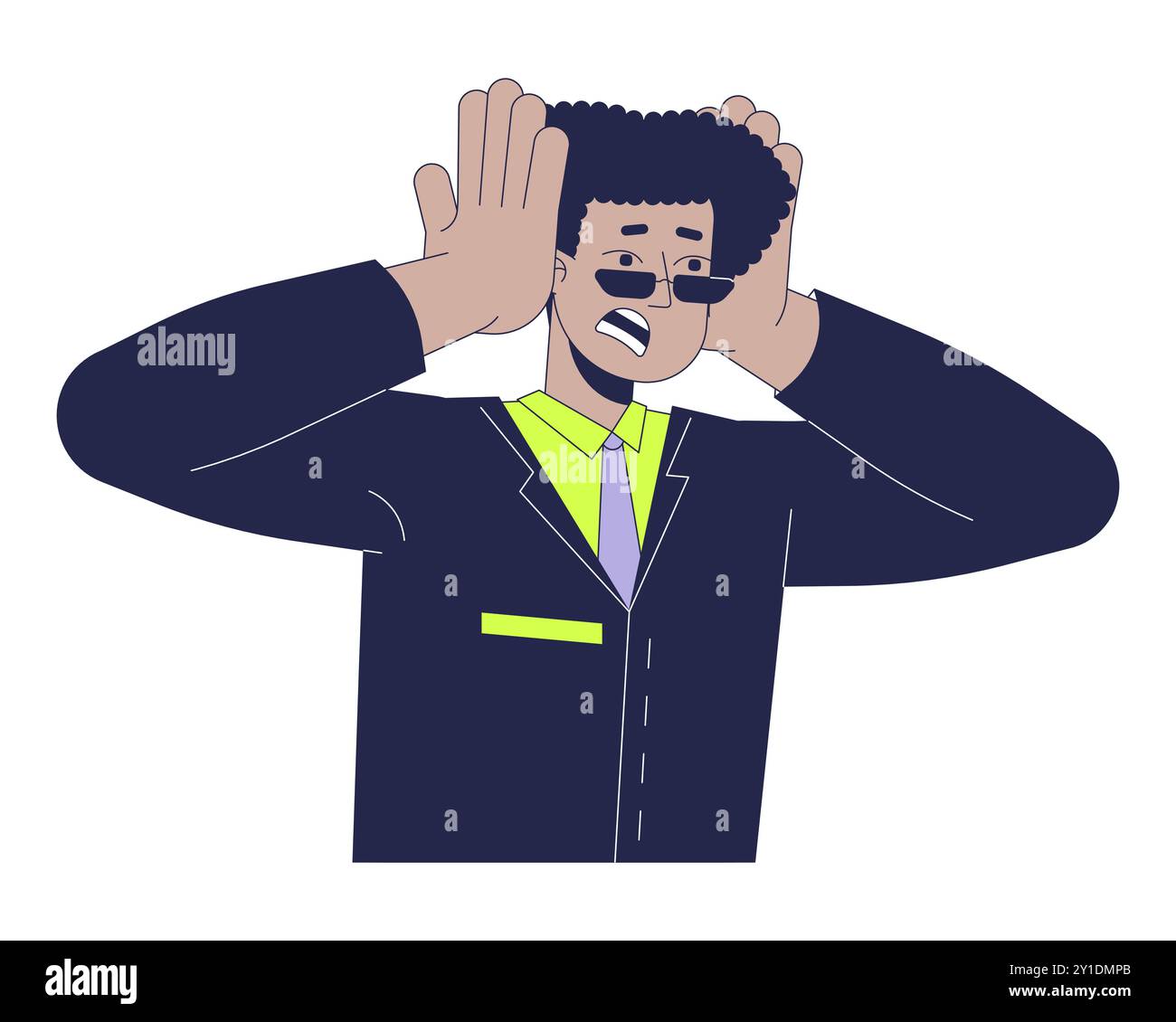 Scared Black Man Cartoon
