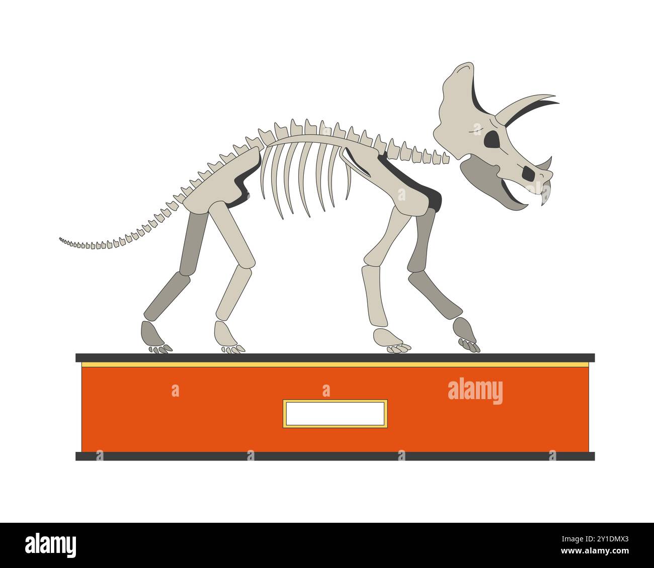 Triceratops exhibit 2D linear cartoon object Stock Vector Image & Art ...