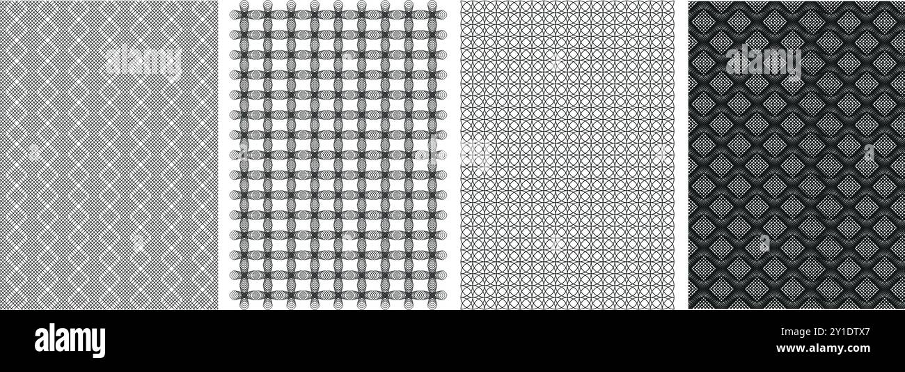 Seamless Geometric Abstract Vector Pattern Background, Unique Endless Gray and White Prints, Modern Textile Pattern Set For Fabrics. Stock Vector