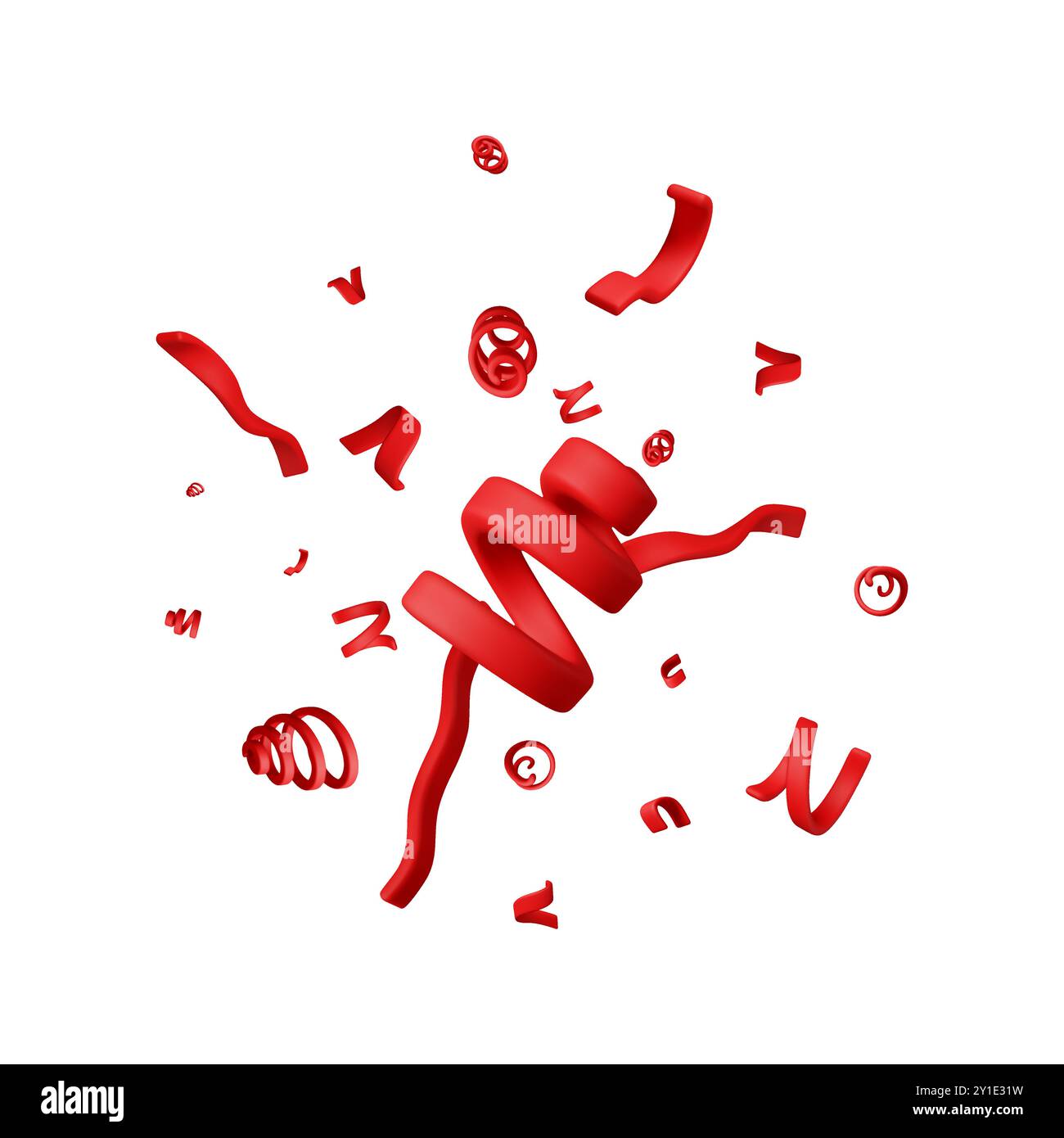 3d set of spiral confetti isolated on white Stock Vector Image & Art ...
