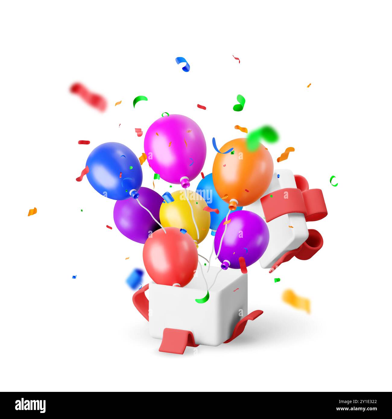 3D shiny gift box with balloon isolated Stock Vector Image & Art - Alamy