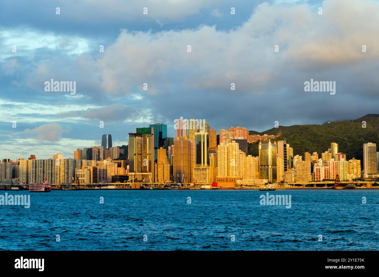 Skyline of Hong Kong at sunset Stock Photo - Alamy