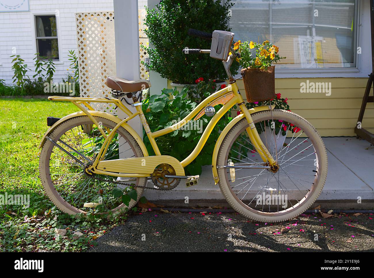 Yellow bike bicycle on display hi-res stock photography and images - Alamy
