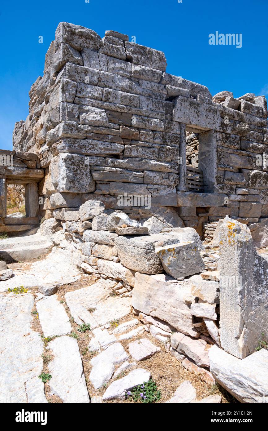 Griechenland, Kykladen, Amorgos, Arkesini, Turm von Agia Triada Stock Photo