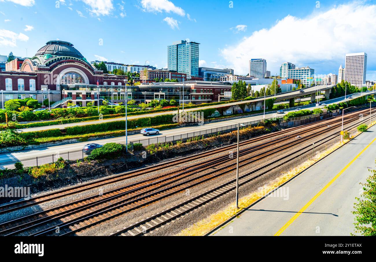 Historic Union Station which is now a courthouse in Tacoma, Washington. Stock Photo