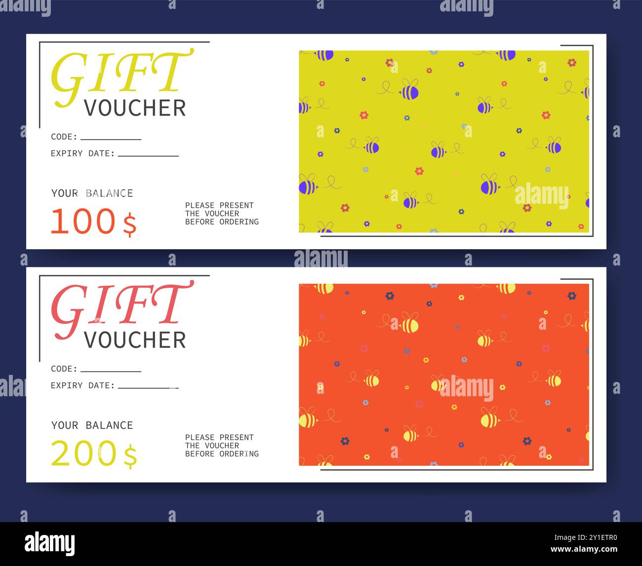 Modern discount coupon layout with simple pattern. Set of simple ...