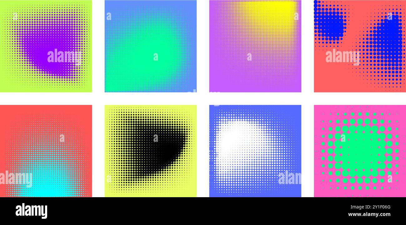 colored dotted halftones isolated. Vector illustration Stock Vector ...