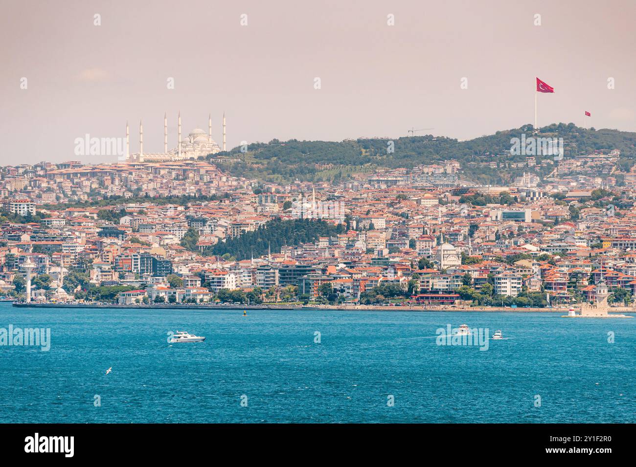 A breathtaking sunset over the Bosphorus in Istanbul, highlighting the ...