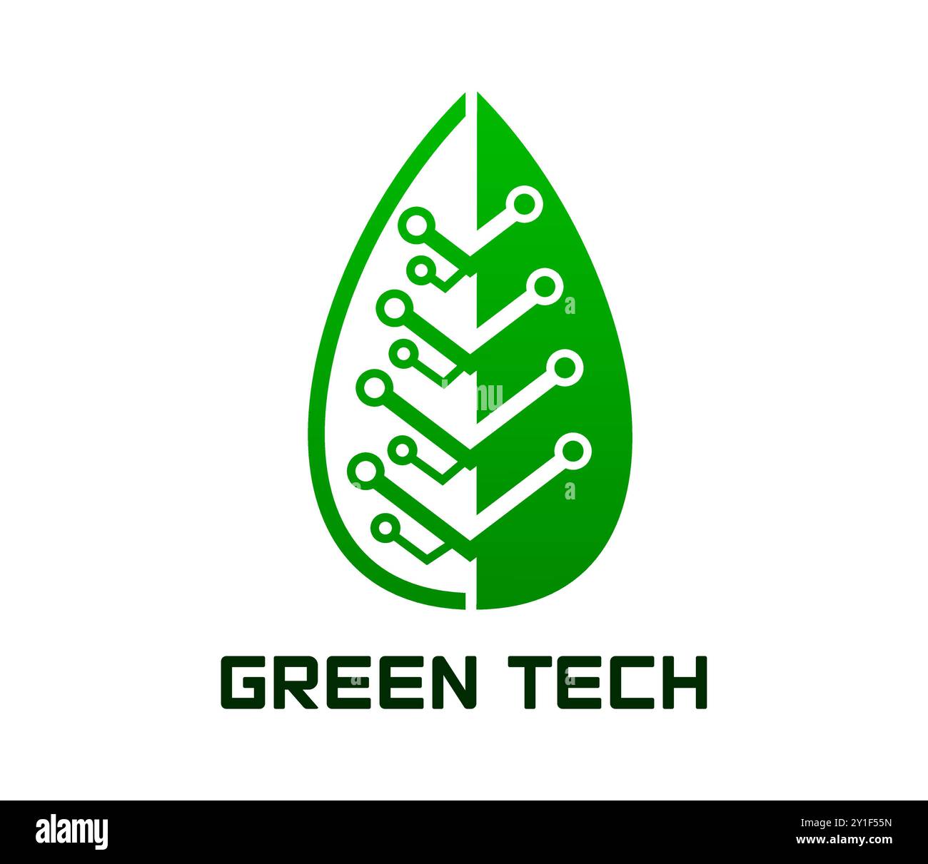 Green tech icon, smart digital farm and eco green energy technology ...