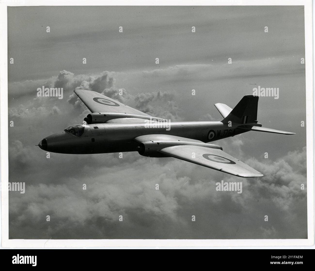 English Electric Canberra Jet Aircraft. The first jet powered bomber used by the Royal Air Force. Stock Photo