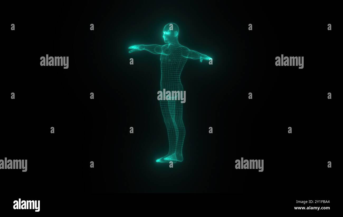 3 Body Rendering Body digital mesh. Computer generated 3d render Stock Photo - Alamy